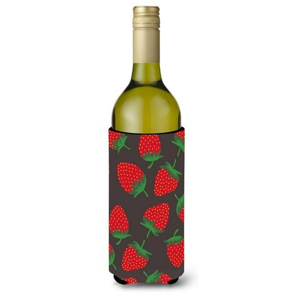 Strawberries on Grey Wine Bottle Beverge Insulator Hugger