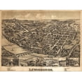 thumbnail image 2 of Art.com Lewisburg, Pennsylvania - Panoramic Map Stretched Canvas Print Wall Art by Lantern Press, 24" x 18", 2 of 4