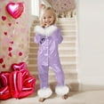 thumbnail image 5 of HNMKIU Kids Long Sleeve Pajamas Set Girls Outfit Sets Cute Print Shirt and Trousers Casual Comfort Sleepwear for Children 3-Purple,4-5 Years, 5 of 6