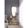 thumbnail image 3 of CC Home Furnishings Wide Curved Glass Flower Vase - 12.25" - Blue and Gold, 3 of 9