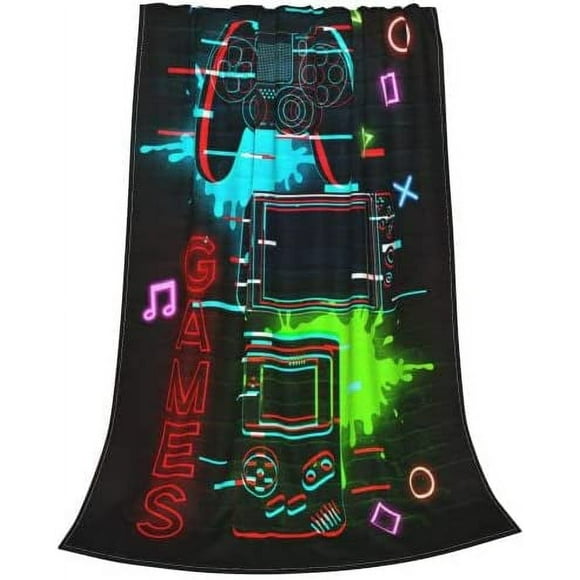 Couverture de Jeu pour Adolescents Cadeau pour Garçons Couverture de Lit Douce en Microfibre Légère Couverture en Flanelle pour Salon Chambre Canapé Chaise Bureau Voiture 60"x50 Pouces