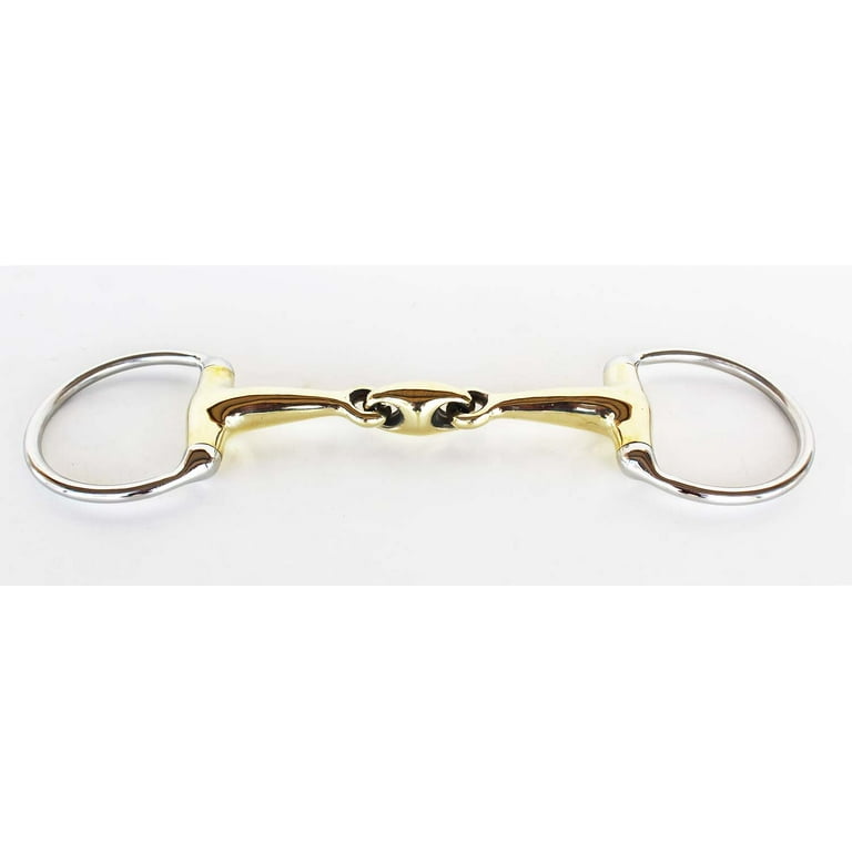 HORZE Copper Lozenge Link Eggbutt Snaffle Bit - 4 1/2 Inch, Mild Double Jointed Mouthpiece For Horses