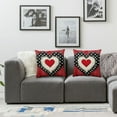 thumbnail image 3 of COMIO  Valentines Day Pillow Covers Set of 2, Plaid Red Polka Dots Heart Farmhouse Decorative Throw Pillowcases for Home Sofa Couch Cushion Decoration, 3 of 6