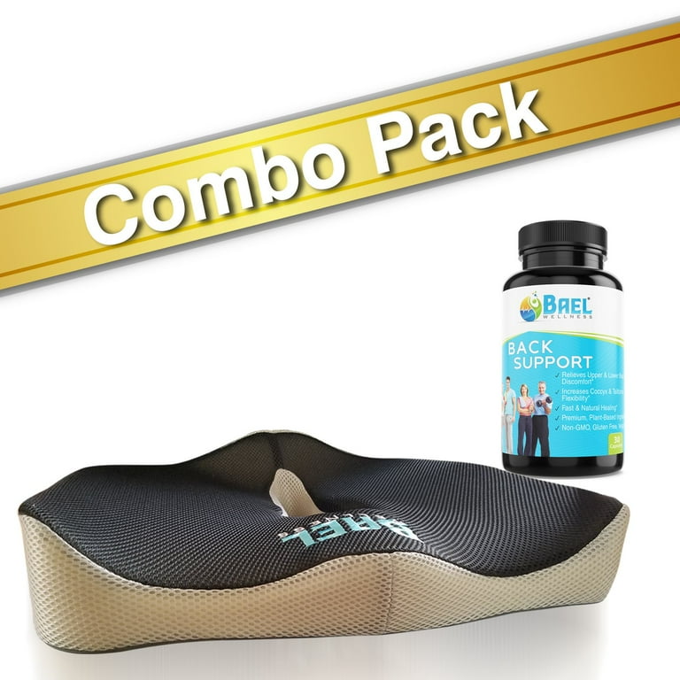 Bael Wellness Sciatica Hernia Coccyx Tailbone Support Seat Cushion with Natural Back Pain Relief Walmart