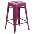 thumbnail image 3 of BizChair Commercial Grade Square Stacking Backless Indoor-Outdoor Counter Height Stool, Purple, 3 of 10