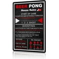 thumbnail image 1 of Aluminum Metal Signs Beer Pong House Rules Metal Tin Sign for Home Kitchen Retro Decor Yard Garden Outdoor 12×8 Inches, 1 of 5