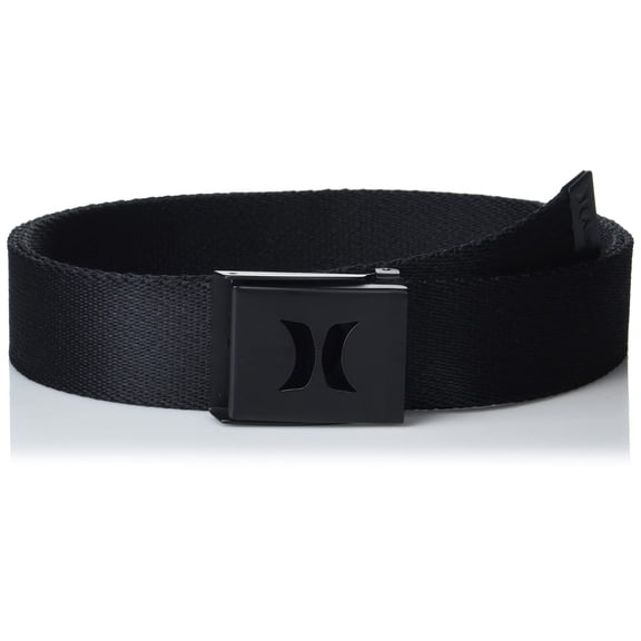 Hurley Men's Web Belts, Black, one Size fits Most up to a 42" Waist