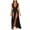 Black, variant on Mikilon Women Deep V-Neck Dress High Side Slit Long Dress Solid Color Sleeveless Dress