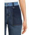 thumbnail image 4 of Time and Tru Women's Cuffed Patchwork Jeans, 4 of 5