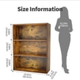 thumbnail image 2 of 3-Tier Bookcase, 31.5 Inch Industrial Storage Wall Shelf, Display Shelf for Living room, Bedroom, Retro Brown, 2 of 7