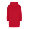 thumbnail image 5 of Swanpen Women's Solid Color Zip Up Long Hoodie Jacket Loose Mid Length Fleece Coat with Side Pockets, 5 of 5