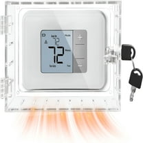 GJX Universal A/C Thermostat Lock Box with Key,Clear Thermostat Guard,Wall Thermostat Cover for 6.5 "H X 4.72 "W X 1.65 "D or Smaller