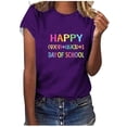 thumbnail image 1 of Camiseta de Profesor de Mujeres, 100 Días Feliz de la Escuela Imprimir Carta de Manga Corta para el Uso Casual Y de Fiesta, la Enseñanza Tee de Moda Temática, 1 of 4
