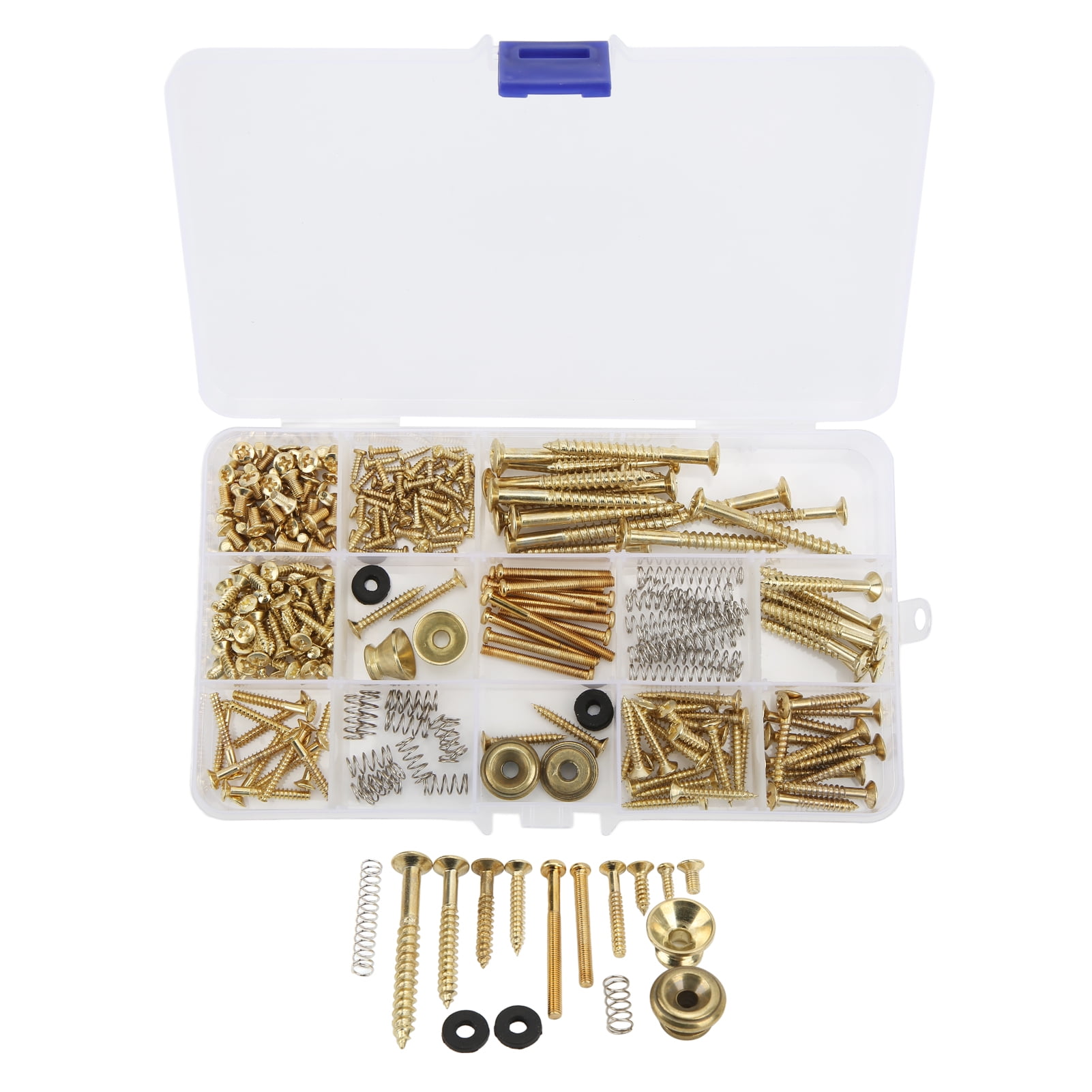 Guitar Repair Screw Kit, Metal Fasteners  Springs for Electric Instruments, Complete Set
