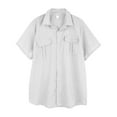 thumbnail image 2 of Haut Décontracté Mode Homme Chemise Confortable Couleur Unie Chemise à Boutons Manches Courtes, 2 of 6