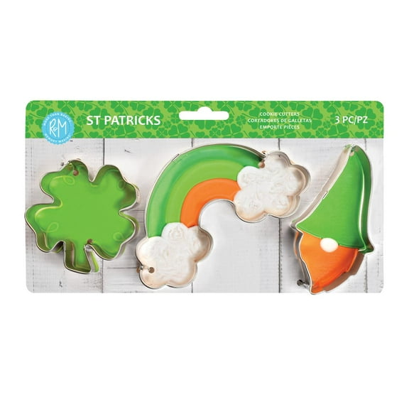 R&M International St Patricks 3 Piece Cookie Cutter Set
