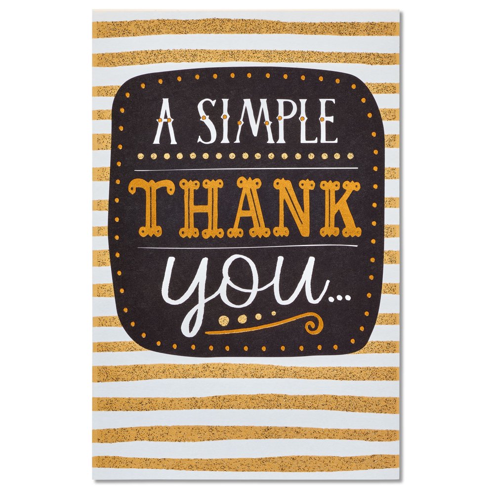 American Greetings Thank You Greeting Card, 1 Count, 5" x 7", Envelope