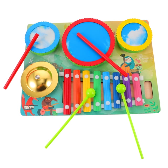 IFANLANDOR Xylophone for Baby Wooden Assorted Color Hand-eye Coordination Training for Daily Use 1Pcs