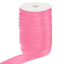 Uxcell Double Fold Bias Tape, Continuous Bulk Satin Fabric for Sewing and Quilting Pink
