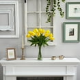 thumbnail image 4 of Nearly Natural 23in. Artificial Tulip Arrangement with Cylinder Glass Vase, Yellow, 4 of 4