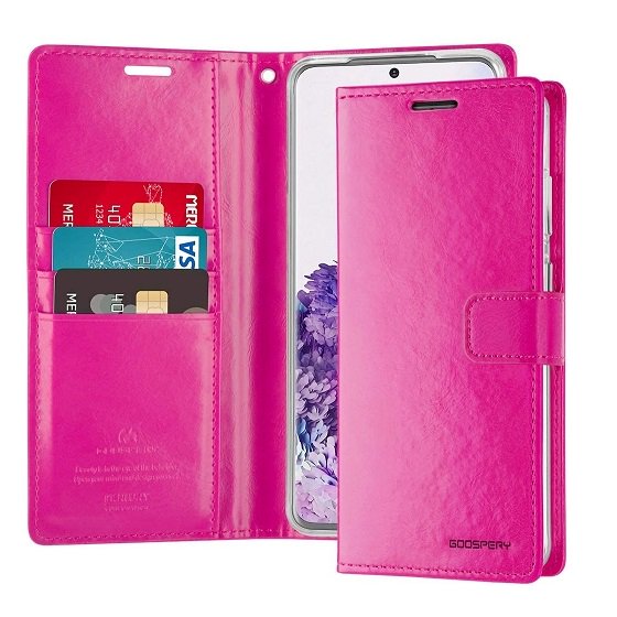 TopSave Goospery Bluemoon Card Slot w/Magnetic Clip Leather Folio Wallet Flip For Samsung Galaxy S25 Edge 6.7", Hot Pink