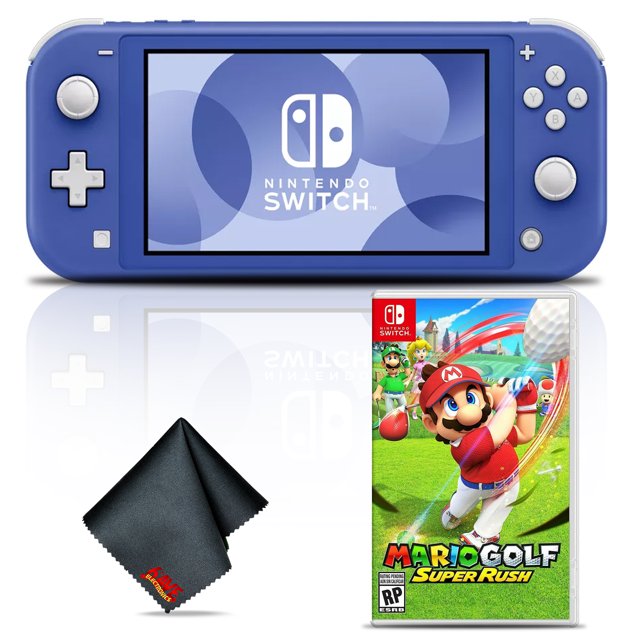 Nintendo Paquete de Consola de Juegos Switch Lite (Azul) con Mario Golf: Super Rush