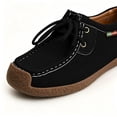 thumbnail image 4 of Women’s Suede Lace Up Loafers, Lightweigh Casual Style Casual Boat Shoes, Slip On Comfort Walking Flats Black-Q 6(37), 4 of 7