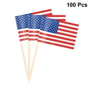 NICEXMAS 100pcs American National Flag Cake Toppers Paper Cake Picks Cupcake Decor Party Supplies for Wedding Birthday Festival