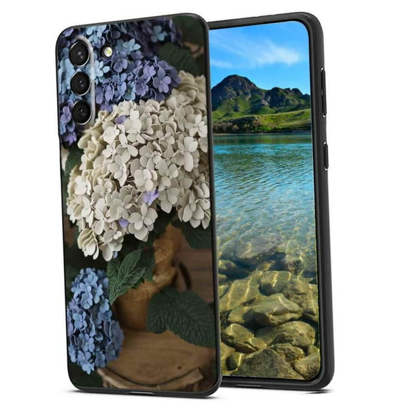 Compatible with Samsung Galaxy S21 FE Phone Case, Vintage-Floral-Rubber-Liner Case Silicone Protective for Teen Girl Boy Case for Samsung Galaxy S21 FE