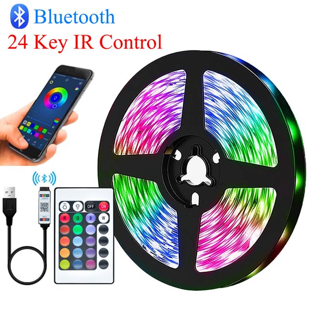 Tira de luces LED de 10M y 20M RGB 5050/RGBIC WS2812B, controlador infrarrojo Bluetooth, luz de fondo de TV, luces luminosas para decorar la lámpara Fita Tan Jianjun unisex