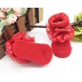 thumbnail image 2 of EDFBUYKRS Chaussettes Cheville Peignées pour Tout-Petits Chaussettes Nœuds Bébé Filles Rouges, 2 of 4