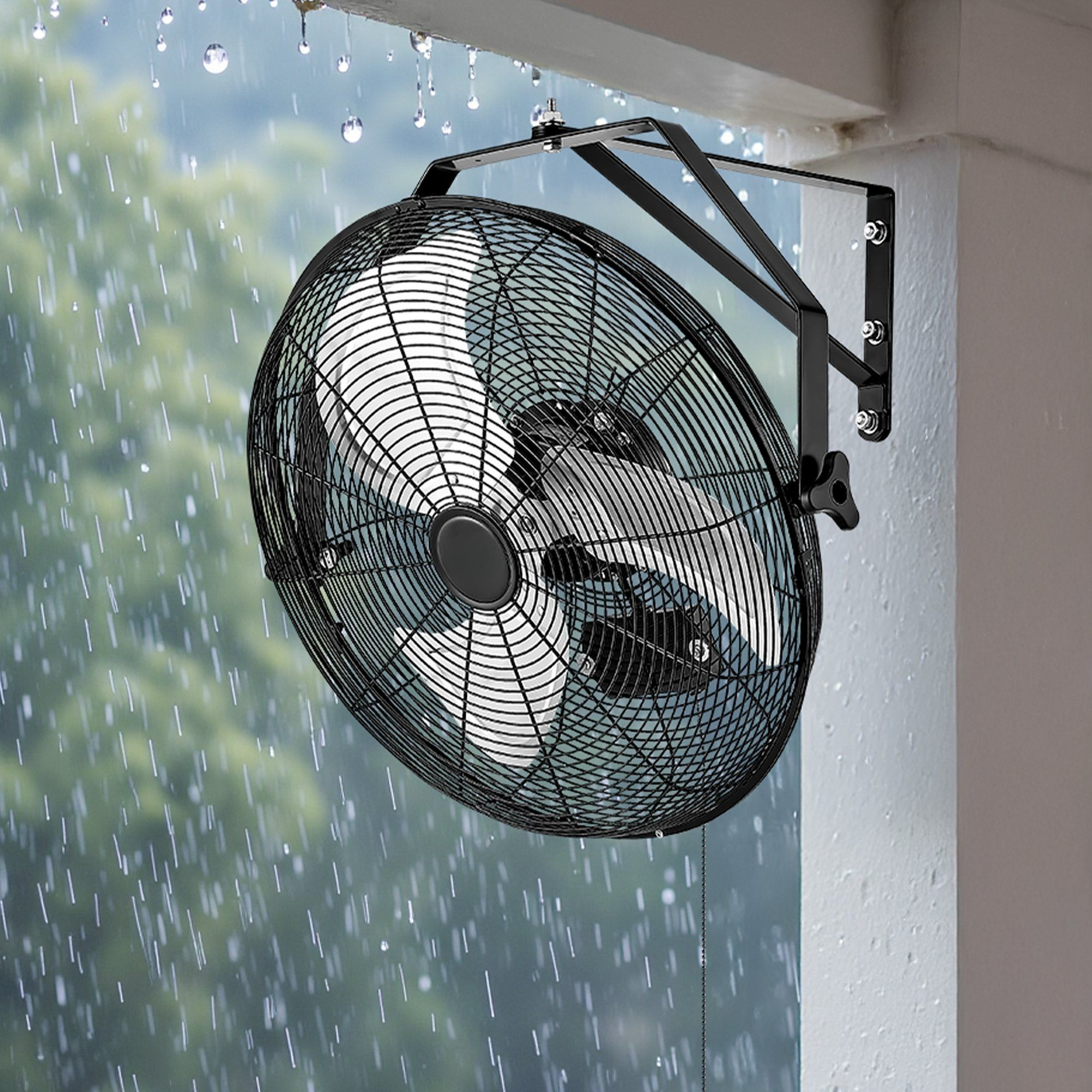 18 Inch Industrial Wall Mount Fan, 3 Speed Settings, 4000 CFM High Velocity, for Garage Workshop Warehouse, Heavy Duty Metal, ETL Certified
