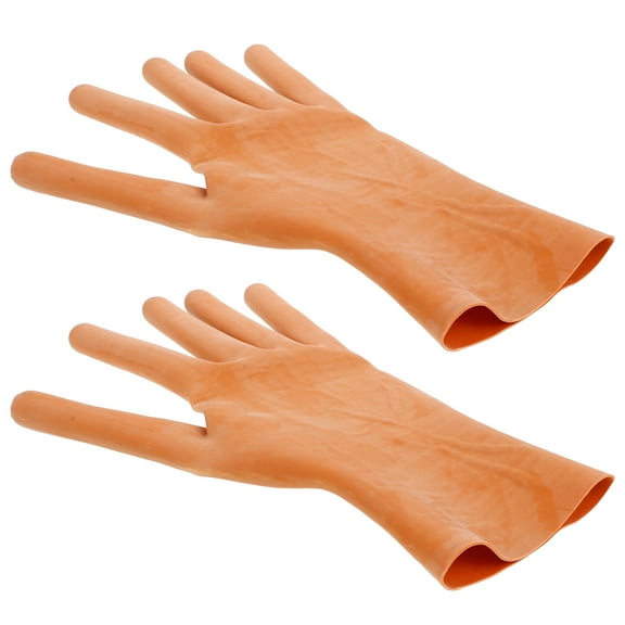 IMIKEYA Costume Accessory Sausage Gloves Chocolate 1 Pair Scare Prank for Adults Everyday Fun