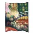 thumbnail image 3 of Benjara Wooden Double Sided 4 Panel Room Divider with Landscape Scene, Multicolor, 3 of 5