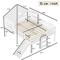 thumbnail image 6 of Bellemave Full Size Loft Bed with Slide and LED Lights, Wood House Roof Low Loft Beds Frame with Ladder, Under Bed Storage, No Box Spring Needed (White), 6 of 8