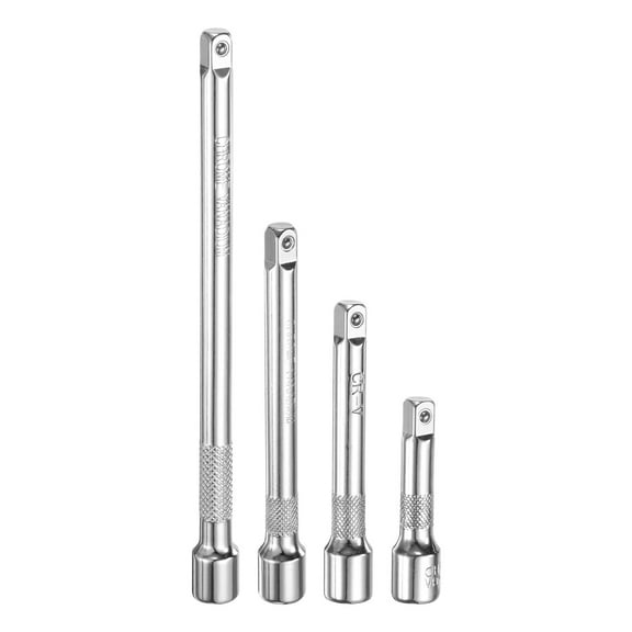 Uxcell 1/4" Drive Impact Extension Bar 2" 3" 4" 6" Wrench Extender Silver 4-Piece Set
