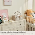 thumbnail image 6 of Upgraded Baby Diaper Caddy Organizer, Portable Nursery Storage Bin with Handle, Side Pockets Car Organizer for Diapers and Baby Wipes Essentials, Registry Gift Baskets (Small-Oatmeal), 6 of 12