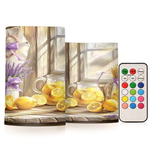 BZSMCE Flameless Candles LED Lights Fresh Lemons Creativity Battery Candles