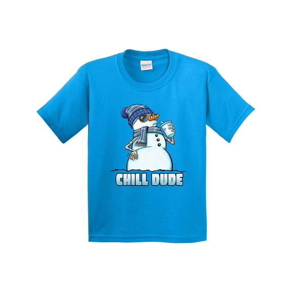 Inktastic Chill Dude Winter Snowman Youth T-Shirt