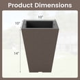 thumbnail image 3 of Costway 14" Square Taper Planter Set of 2 with Removable Inner Bucket & Drainage Holes, 3 of 10