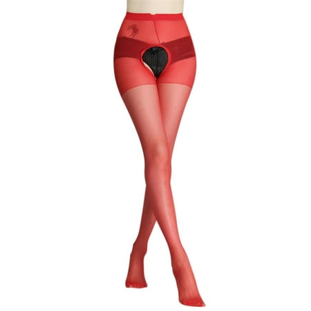 MSJUHEG Pantyhose Thigh High Stockings Sexy Women Lingerie Stocking Mesh Underwear Babydoll Stockings Red One Size