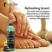 FOOTSPA - Pedi Spray Antiseptic, Mint & Eucalyptus - Refreshing Foot Care - 16 Ounces