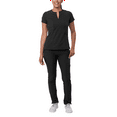 thumbnail image 1 of Adar Addition Go-Higher Scrub Set For Women - Notched V-Neck Scrub Top & Skinny Cargo Scrub Pants, 1 of 7