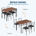 thumbnail image 2 of Space-Saving 5-Piece Dining Table Set for 4 – Farmhouse Style Wood Table with Upholstered Chairs, 2 of 8