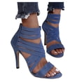thumbnail image 4 of Nuevas sandalias de tacón alto de gran tamaño Boca de pez Cremallera trasera Sandalias de mujer Wmkox8yii  shjk5198, 4 of 6