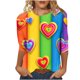 thumbnail image 2 of Xuyuer Womens Valentine T Shirts Love Heart Printed Graphic Tee Tops Spring Shirts Halloween Round Neck 3/4 Length Sleeve Graphic Tee Tops Fashion Casual Printed T-Shirt Top, 2 of 6