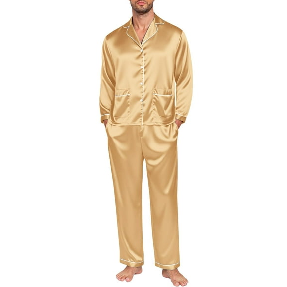 TBWNWG Family Matching Pajamas Set Long Sleeve Satin Sleepwear for Parents And Kids Pure Color Two Piece Loungewear Holiday Outfit,Size 2XL