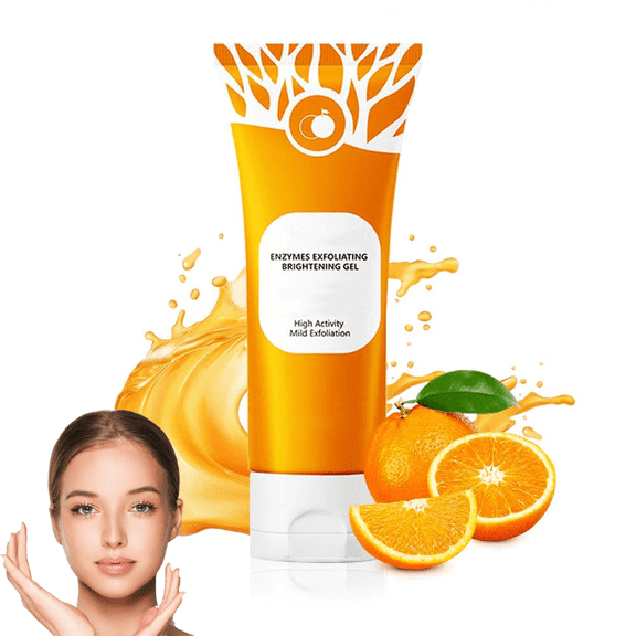 Orange Exfoliating Gel for Face & Body, Exfoliating Cleansing Gel Scrub, Orange Enzymes Exfoliatings Gels, Deep Clean Pores, Remove Blackheads & Moisturize Skin for All Types Skin