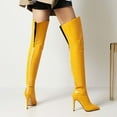 thumbnail image 3 of Stiletto Thigh High Boots for Women Sexy Fashion Slim Fit Leather Pointed Toe Dress Heels over The Knee Tall Boots, 3 of 7