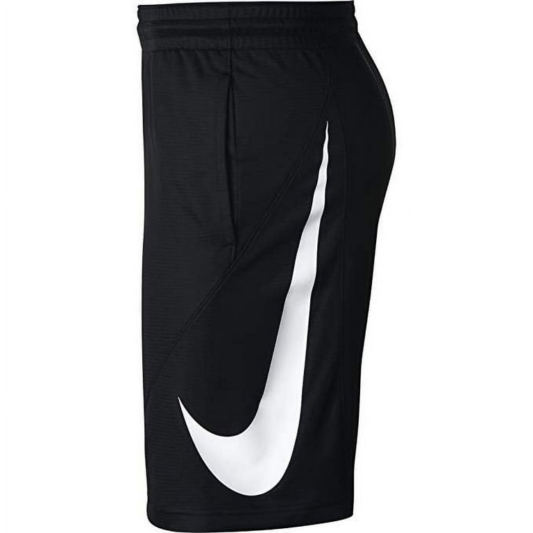Nike HBR Iconic Swoosh Logo Basketball Shorts Black White Medium